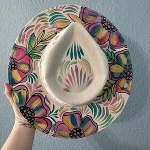 Original custom hand painted hat by Yaya Kieu